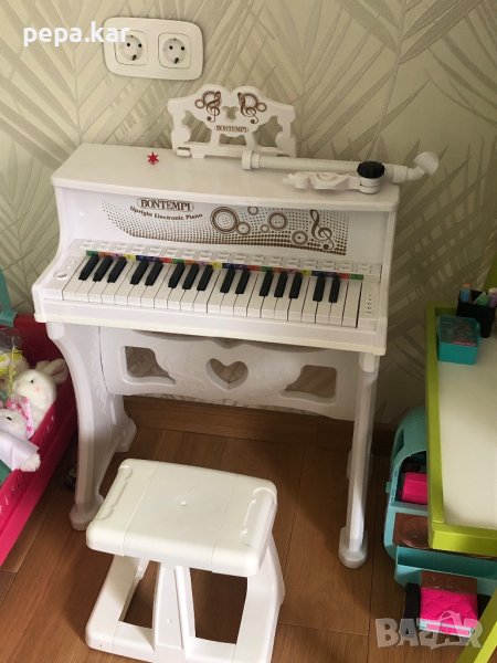 Детско пиано Bontempi електронно със столче и музикални играчки, снимка 1