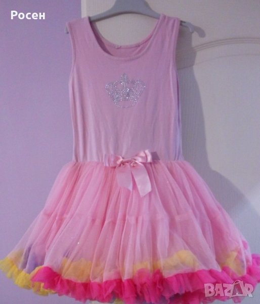 Карнавална розова рокля за детски празник или Хелоуин, снимка 1