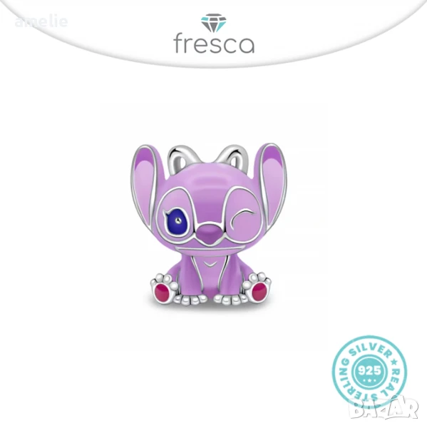 Талисман Fresca Angel по модел тип Пандора Ейнджил печат ale S925 Pandora Disney Stitch. , снимка 1