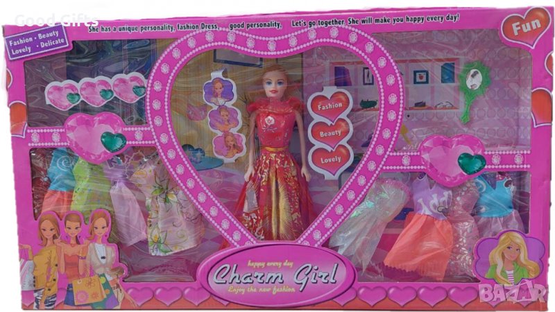 Детска кукла тип Барби с рокли за преобличане, снимка 1