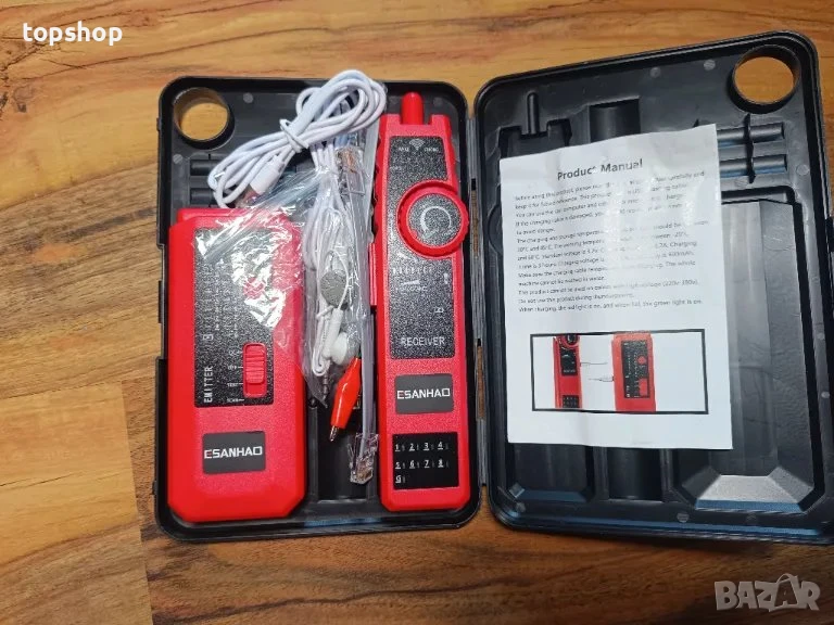 Тестер за мрежови, LAN и телефонни кабели и за отворена верига + батерии U568, снимка 1