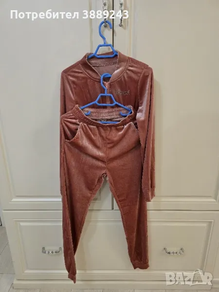 Дамски комплект лъскав плюш, снимка 1