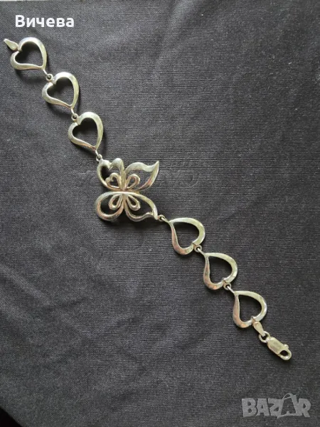 Сребърна дамска гривна , снимка 1