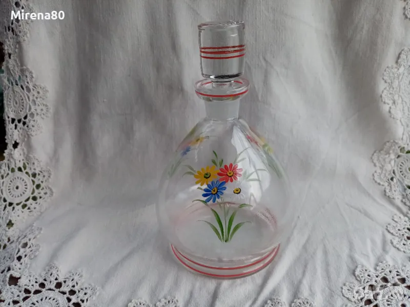 Винтидж гарафа ръчно рисувана, снимка 1