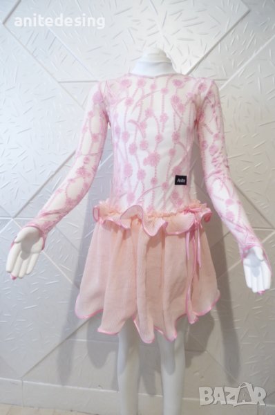 Розова детска рокля за спортни танци, снимка 1