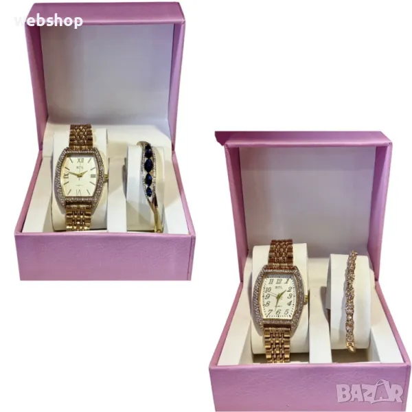 Елегантен подаръчен комплект за дамите  Часовник + гривна, снимка 1