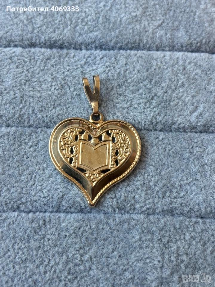 Златна висулка сърце 14карата, снимка 1