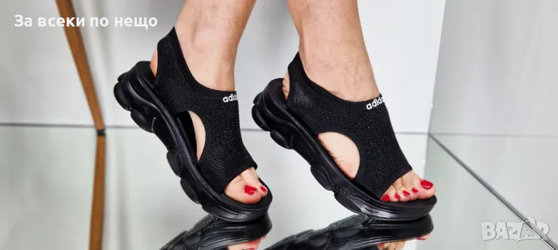 Adidas Дамски Черни Блестящи Сандали Адидас Код P608, снимка 1