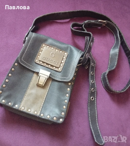 Чанта естествена кожа Гучи, снимка 1