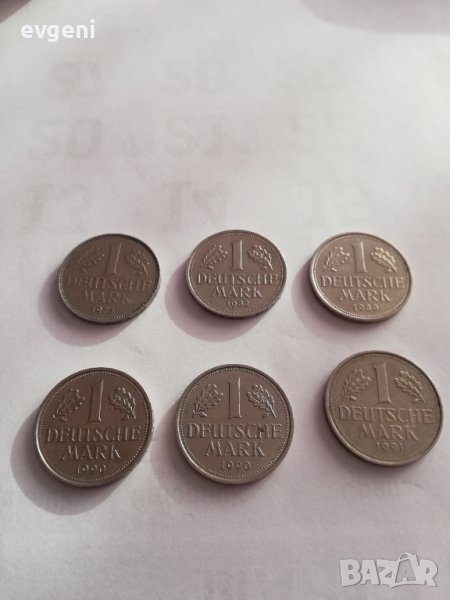 лот монети от една дойче марка, снимка 1