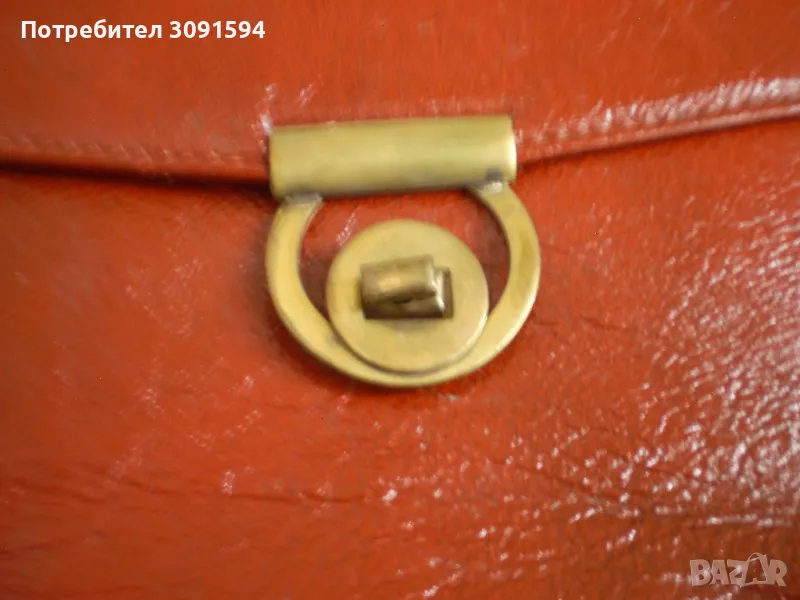 Винтидж стил на 80-те червена чанта с горна дръжка, снимка 1