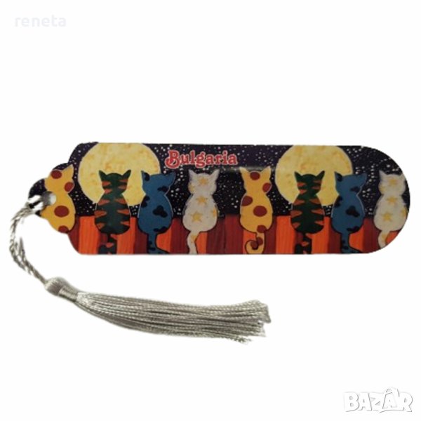 Книгоразделител Ahelos, Котета, Пластмасов, Многоцветен, 13х4 см, снимка 1