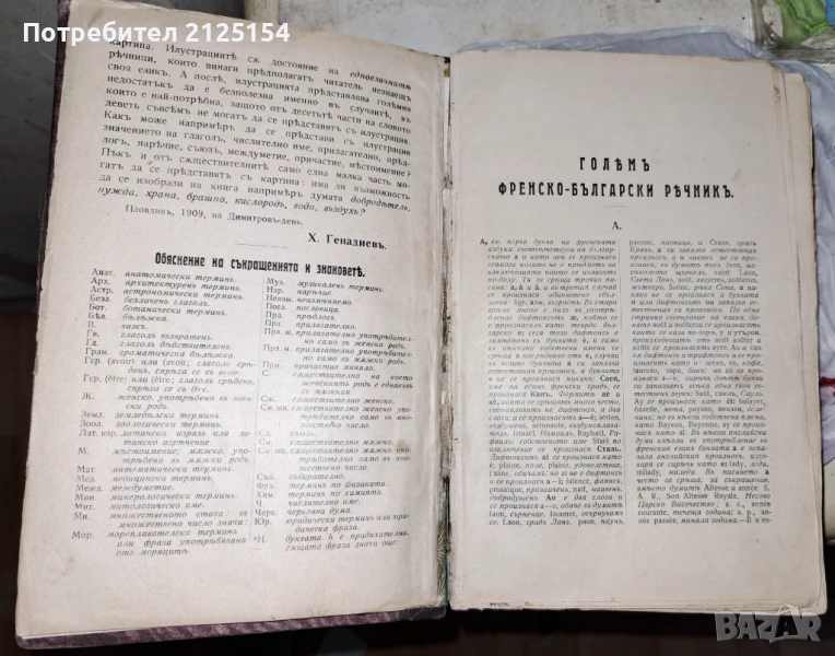 Голям френско-български речник- Изд. Хр. Г. Данов,1907 г., снимка 1