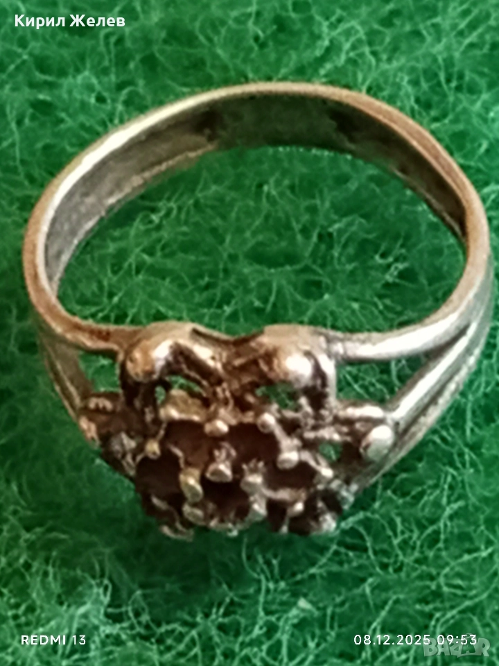 Сребърен пръстен с флорален мотив стил и елегантност 51138, снимка 1