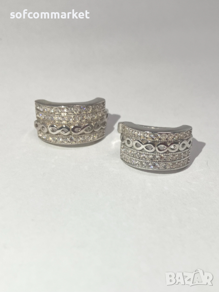 Сребърни обеци 3.92 гр., снимка 1