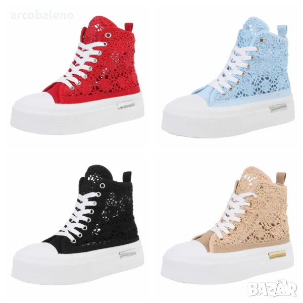 Дамски високи маратонки, 4цвята , снимка 1