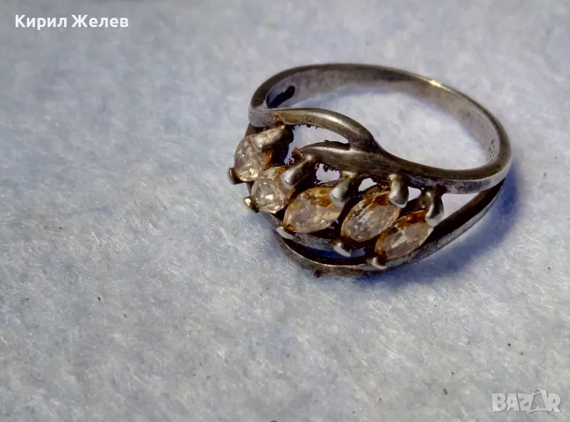 РАЗКОШЕН СКЪПОЦЕНЕН СРЕБЪРЕН ПРЪСТЕН СРЕБРО 925 с КРАСИВИ ЮВЕЛИРНО ФАСЕТИРАНИ КАМЪНИ ЦИТРИН 47531, снимка 1