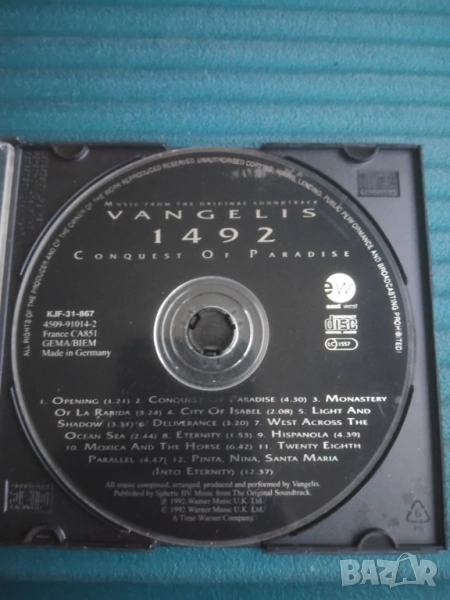 Vangelis – 1492 – Conquest Of Paradise (Music From The Original Soundtrack) - матричен диск музика, снимка 1