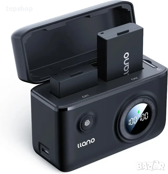 llano 2 броя батерии LP-E10 и 18 W бързо зарядно устройство Canon EOS, снимка 1