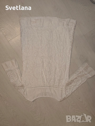 Бяла дамска блуза от 100% памук/коприна, снимка 10 - Туники - 54117485