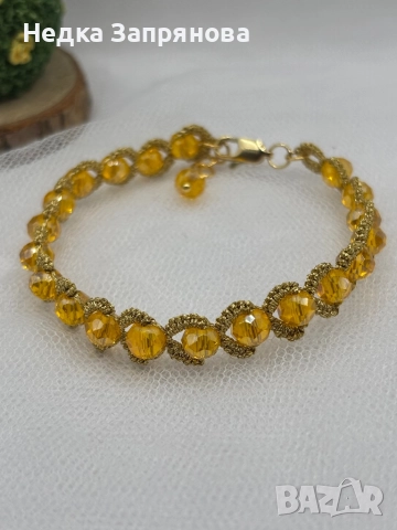 Гривна Стил Ръчно изработена Естествени камъни или стъклени Изработка по поръчка , снимка 14 - Гривни - 52713646