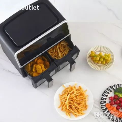 ПРОМОЦИЯ Фритюрник с горещ въздух (Air fryer) AKLS-AI-0343BL-DE, снимка 2 - Фритюрници - 47774721