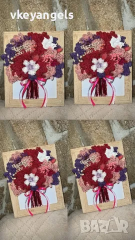 Пано “букет” с естествен скандинавски мъх, снимка 8 - Подаръци за жени - 50188577