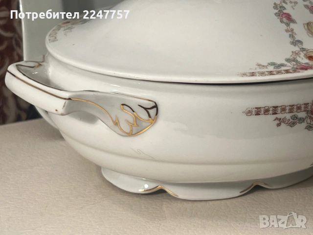 Античен супник с купа порцелан, снимка 5 - Антикварни и старинни предмети - 53301691