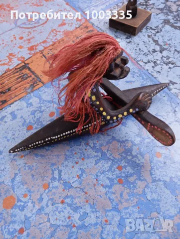 Африканска фигура от дърво , снимка 2 - Други ценни предмети - 48941162