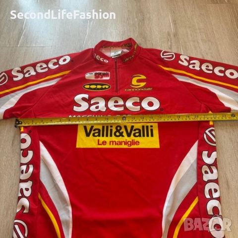 Мъжка колоездачна фланелка Saeco Valli Valli Cannondale, размер XXL, тениска за колоездене, снимка 5 - Спортна екипировка - 52658239
