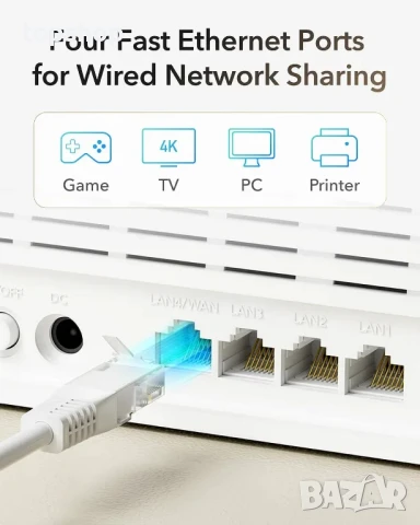 Нов Cudy LT500E 4G LTE Cat 4 модемен рутер със слот за SIM карта, AC1200 WiFi, OpenVPN, Wireguard..., снимка 4 - Рутери - 50693738