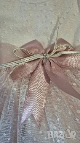 Бебешка официална рокля с къс ръкав- нова с етикет,размер 80 - 12 месеца, снимка 4 - Бебешки рокли - 50067677