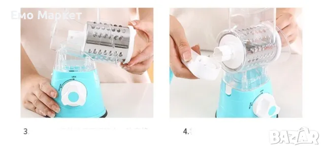 Интересно ренде тип ръчна мелничка с 3 рендета от неръждаема стомана , снимка 7 - Аксесоари за кухня - 49241187