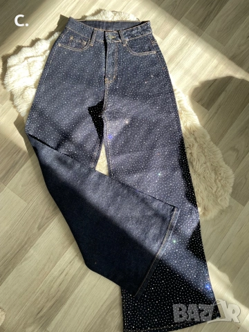 Дамски дънки с камъни, снимка 2 - Дънки - 54344652