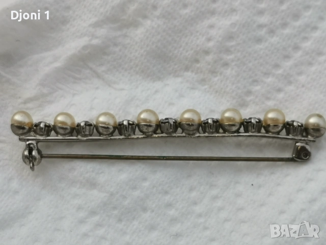 Винтидж сребърна брошка с перли , снимка 7 - Антикварни и старинни предмети - 53179203