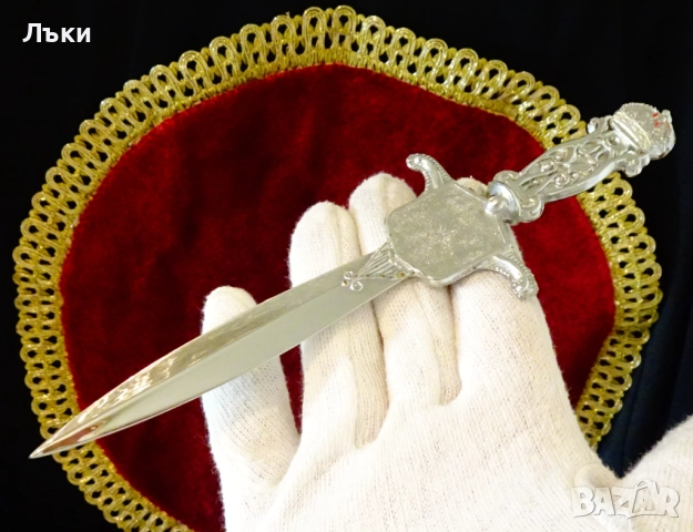 Посребрен нож за писма London,корона. , снимка 5 - Антикварни и старинни предмети - 52079594