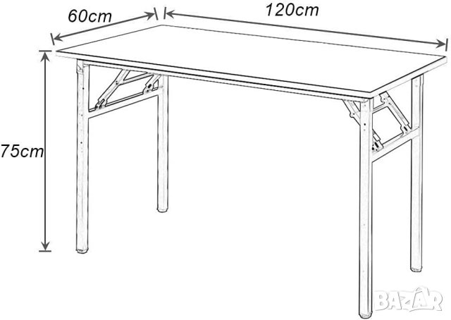 ПРОМОЦИЯ Правоъгълна сгъваема маса AC5DB-120-UK, снимка 5 - Маси - 42106649
