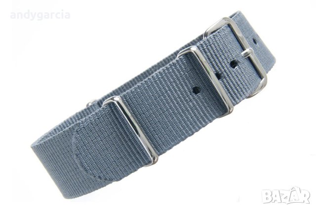 22mm Nato Strap grey сива текстилна каишка за гмуркане, снимка 5 - Каишки за часовници - 42498063