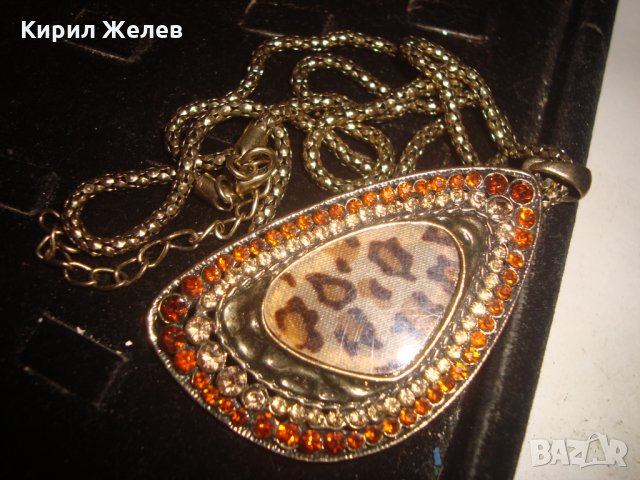 РЕТРО АРТ БИЖУ ВИНТИДЖ МЕДАЛЬОН ПОЗЛАТА КАМЪНИ КОЛИЕ АРТ НУВО 18572, снимка 9 - Колиета, медальони, синджири - 31196279