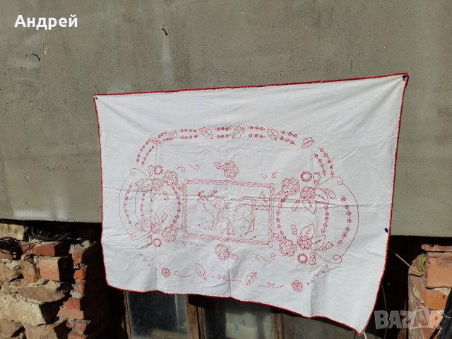Старинен бродиран ковьор,покривка за стена #203, снимка 2 - Антикварни и старинни предмети - 39803148