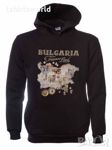 Нов мъжки суичър с трансферен печат TREASURE LAND (Земя на съкровища) България, снимка 5 - Суичъри - 31911859