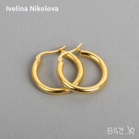 дамски кръгли обеци, снимка 4 - Обеци - 51385565