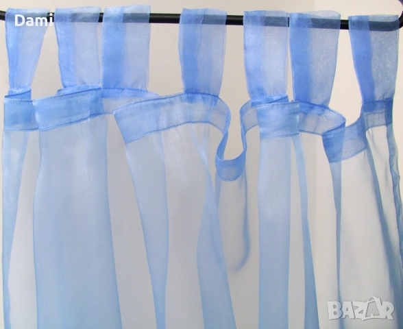 Тънко перде органза 245х140 с ленти за окачване комплект 2 броя, снимка 2 - Пердета и завеси - 52973650
