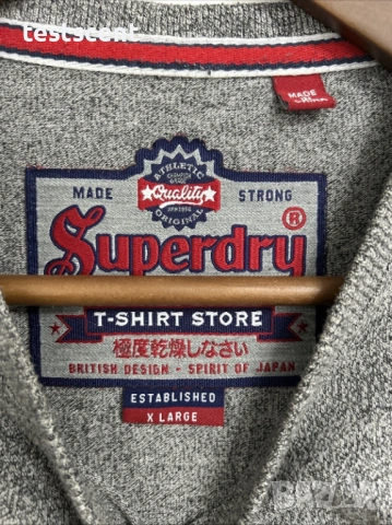 Мъжка тениска Superdry – размер XL, сива – добро състояние, снимка 3 - Тениски - 53956265