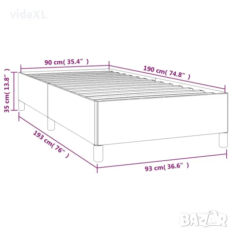 vidaXL Рамка за легло без матрак, таупе, 90x190 см, плат, снимка 9 - Спални и легла - 56147216
