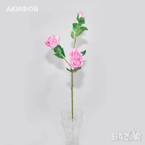 Изкуствени стръкове с рози – 6 цвята, снимка 4 - Градински цветя и растения - 50309611