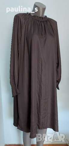 Маркова рокля тип туника с кожен ефект / голям размер 
