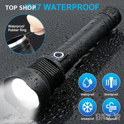 Акумулаторно фенерче, ярко фенерче XHP90.2 и 500000 лумена, IPX7, 5 режима, снимка 6 - Други стоки за дома - 49819794