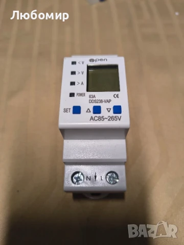DDS238-VAP- 63A DIN шина Регулируемо устройство за защита от пренапрежение Волтметър Kwh 1 бр. 