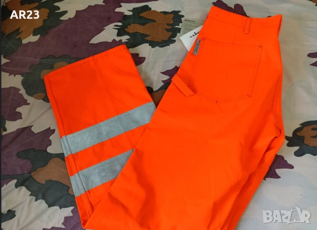 Светлоотразителни работни панталони оранжеви, снимка 3 - Панталони - 52555952